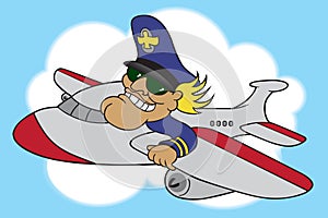 Cartoon Airline Pilot