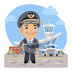 Cartoon Airplane Pilot