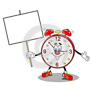 A cartoon alarm clock