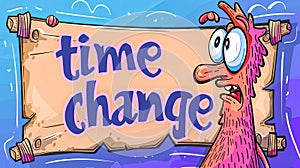 Cartoon alarm over time change announcement