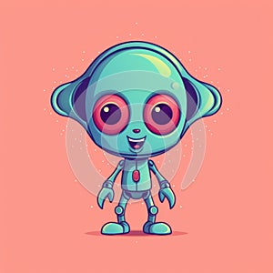 A cartoon alien with big eyes. Generative AI image.