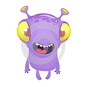 Cartoon alien character. Vector illustration isolated