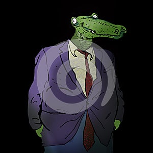 Cartoon Alligator man