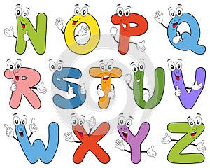 Cartoon Alphabet Characters N-Z photo