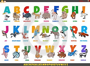 Progettazione della pittura l'alfabeto impostato ridicolo l'animale caratteri 