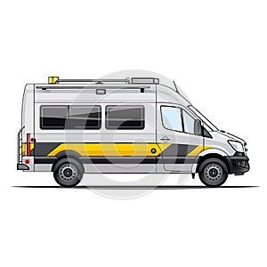 cartoon of an ambulance, isolated on a white background.