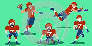 Cartoon american football players