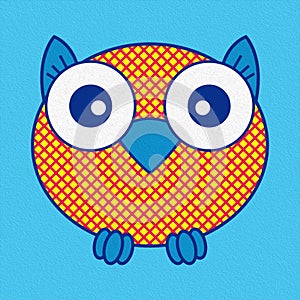 Cartoon amusing oval owl