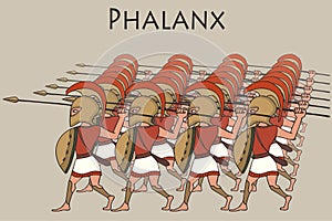 Cartoon ancient greek phalanx photo