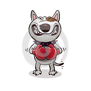 Cartoon angry BullTerrier