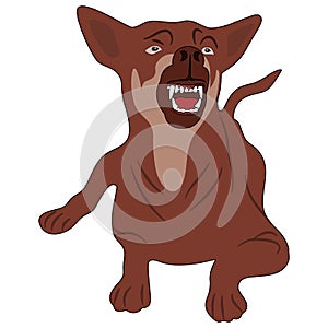 Cartoon of angry dog. Bad dog illustration. Rabid dog