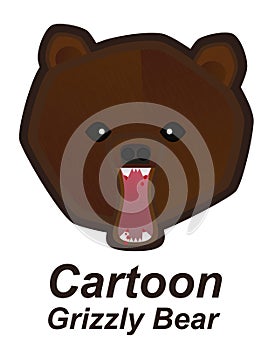 Cartoon angry grizzly bear mascot
