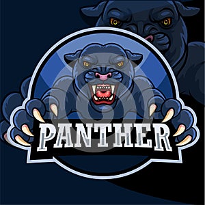 Cartoon angry panther mascot design