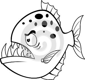 Cartoon angry piranha