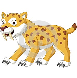 Cartoon angry wildcat on white background