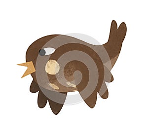 Cartoon animal bird robin isolated illustration artistic style painting