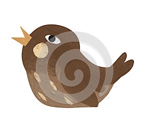 Cartoon animal bird robin isolated illustration artistic style painting