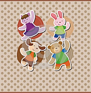 Cartoon animal dancer seamless pattern