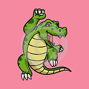 Cartoon animal design crocodile succeeded