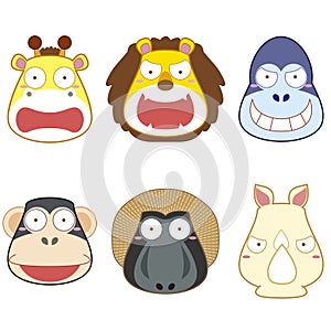 Cartoon animal head set