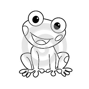 Cartoon animal illustration vector frog black outline