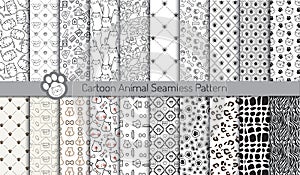 Cartoon animal seamless patterns,pattern swatches included