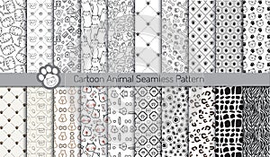 Cartoon animal seamless patterns,pattern swatches included photo