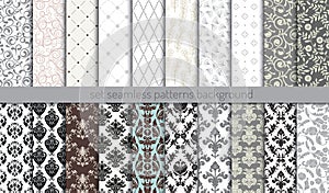 Cartoon animal seamless patterns,pattern swatches included photo