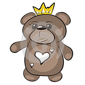 Cartoon animals in crowns, princes and princesses. Pig, kitty, hippo, turtle, dog, bear. Children`s style. Wallpaper, decoration o