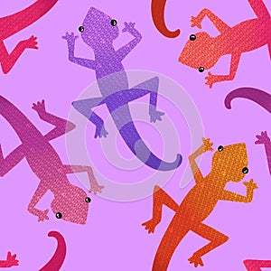 Cartoon animals seamless lizard pattern for wrapping paper and kids clothes print and fabrics and linens