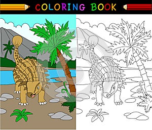 Cartoon ankylosaurs coloring page