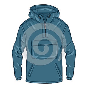 Cartoon Anorak . Casual Outdoor Clothing Vector Illustration