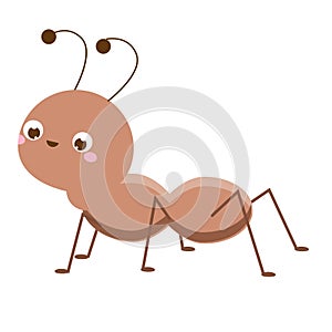 Cartoon ant. Cute insect character. Vector illustration