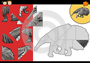 Cartoon anteater jigsaw puzzle game