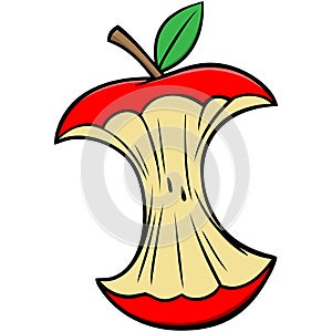 Cartoon Apple Core