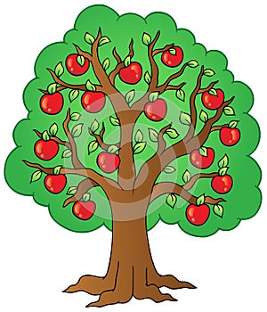 Diseno de pintura árbol de manzana 