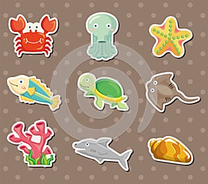 Cartoon Aquarium animal stickers