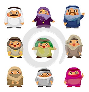 Cartoon Arabian people icons