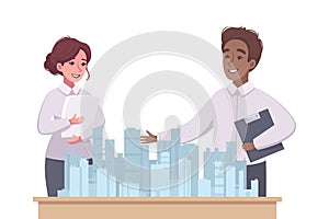 Cartoon Architect Composition