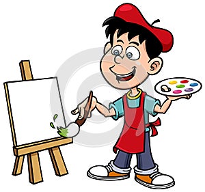 Cartoon artist boy