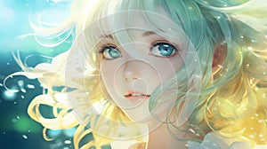 Cartoon Artistic Anime Girl Woman Female Human Portrait.Character Design.