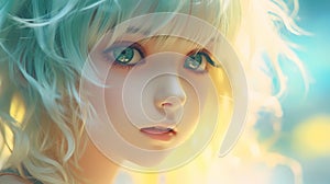 Cartoon Artistic Anime Girl Woman Female Human Portrait.Character Design.