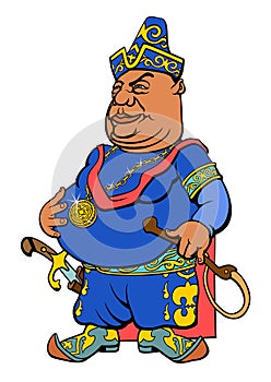 Cartoon Asian Sultan.