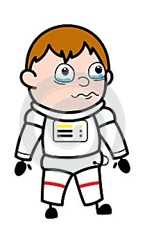 Cartoon Astronaut Crying