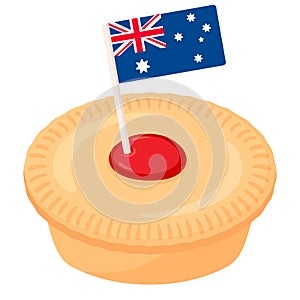 Cartoon Australian meat pie drawing