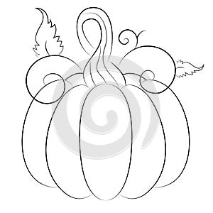 Cartoon Autumn Pumpkin Coloring Page