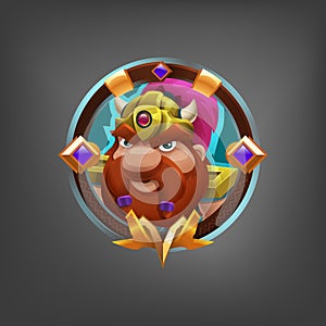 Cartoon avatar character dwarf for fantasy game.