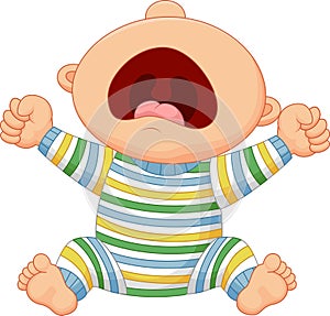 Cartoon baby boy crying