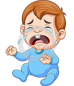 Cartoon baby boy crying