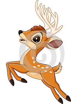 Cartoon baby deer jumping